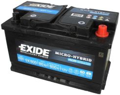 Akumulator EXIDE MICRO-HYBRID AGM EK800 - 80AH 800A P+